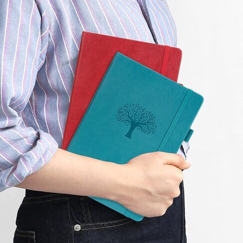 WERTIOO Hardercover Journals 200 Pages, Diary Leather Lined Journal Notebook Writing A5 100gsm Thick Paper Notebooks with Pen Hold for Work Men Women, 8.4 x 5.7 in in Kuwait