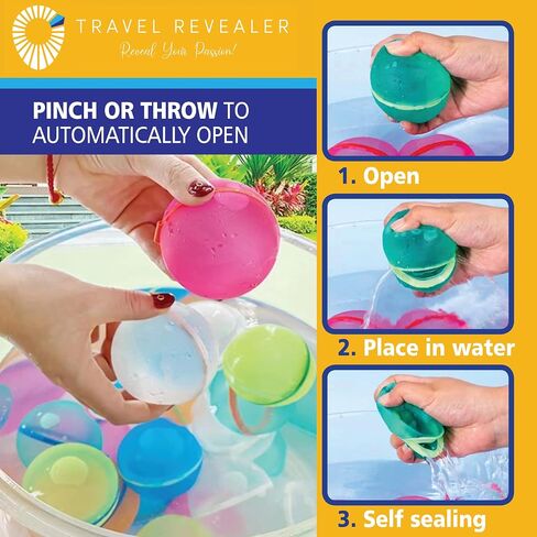 Quick Fill Reusable Water Balloons Self Sealing, Latex-Free Silicone Water Splash Ball, Water Bomb for Kids Teens | Outdoor Activities Water Games Toy Summer Party Supplies (6 pack) in Saudi Arabia