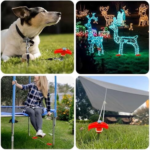 8" Screw in Tent Stakes - Ground Anchors Screw in, Screw in Tent Stakes Heavy Duty, Metal Threaded Tent Spikes, Tent Pegs Camping Stakes, Tent Stakes for Outdoor Camping (8pcs) in Kuwait