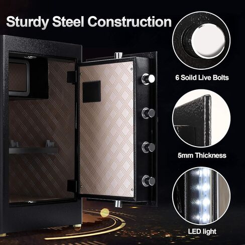 TIGERKING Heavy Duty Large Safe Box, 2.05 Cub Home Safe with Touch Screen Keypad & Built-in Lock Box, Digital Safe for Home Office Money Jewelry Documents Gun in Kuwait