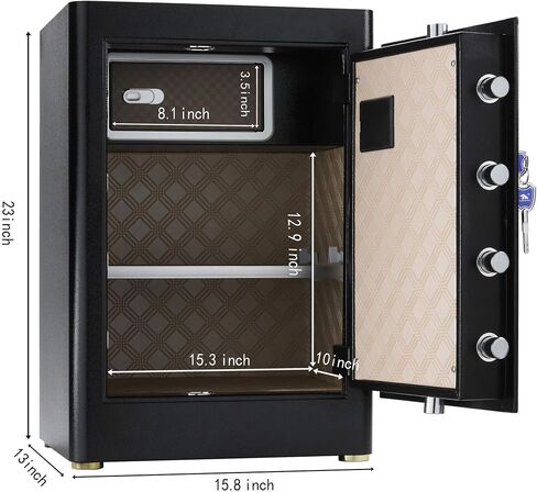 TIGERKING Heavy Duty Large Safe Box, 2.05 Cub Home Safe with Touch Screen Keypad & Built-in Lock Box, Digital Safe for Home Office Money Jewelry Documents Gun in Kuwait
