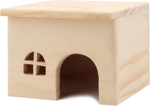 منزل هامستر خشبي، مخبأ للحيوانات الصغيرة، منزل للفئران، الفئران، الجربوع، الفأر، قفص أرنب، كوخ اللعب (M) in Kuwait