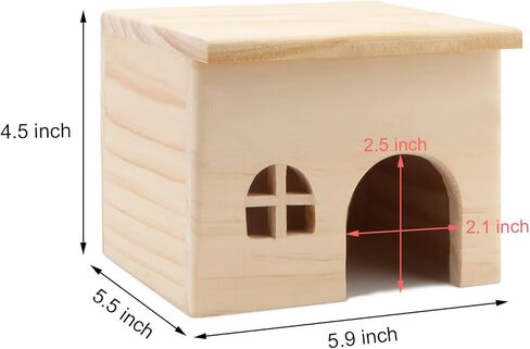 منزل هامستر خشبي، مخبأ للحيوانات الصغيرة، منزل للفئران، الفئران، الجربوع، الفأر، قفص أرنب، كوخ اللعب (M) in Kuwait