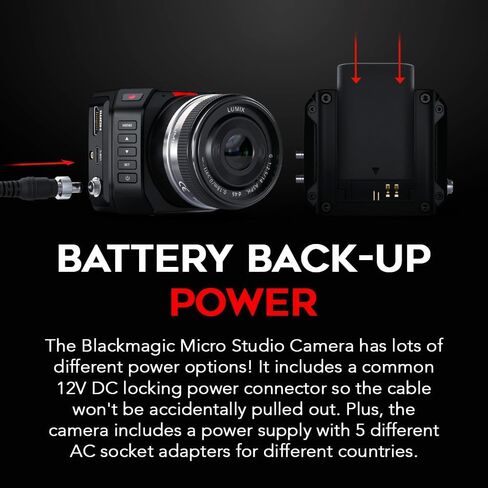 Blackmagic Design Micro Studio Camera 4K G2 Bundle with LP-E6 Battery, 6' 4K HDMI Cable, and Cable Ties (4 Items) in Saudi Arabia