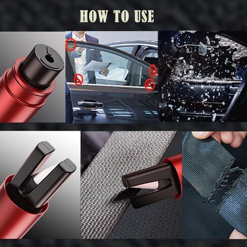 2 Pack Window Breaker Seatbelt Cutter for New Car Gifts,A Fashion Car Safety Hammer for Women,Teens,Seniors (2-Pack Red) in Saudi Arabia