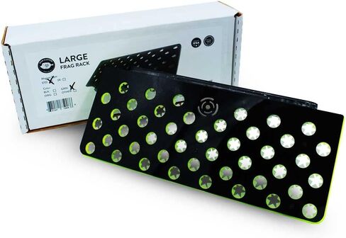 رف مغناطيسي كبير ذو 44 فتحة باللون الأخضر مع قفل Frag | حامل سدادات أكريليك للشعاب المرجانية لحوض السمك (مغناطيس زجاجي 3/4 بوصة) in Kuwait