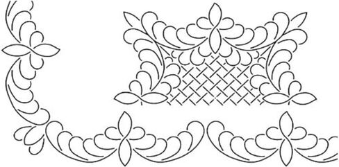 Sten Source Quilt Stencils by Barbara Chainey-3" Scallop Feather & 11" Block 10"X20" in Kuwait