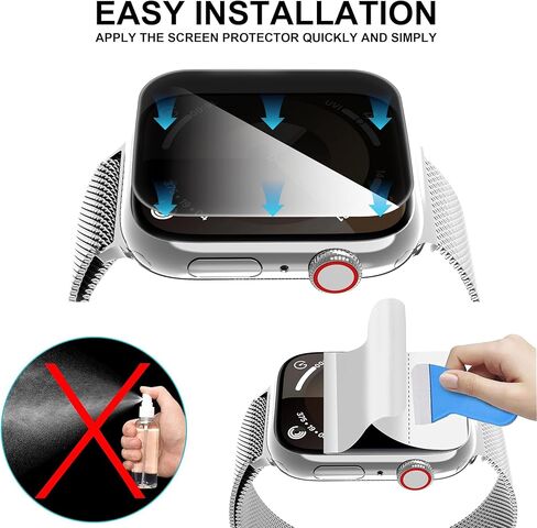 Suoman 6+2 Pack for Apple Watch Series 9/8/7 41mm Screen Protector, [ Flexible TPU ] Privacy Screen Protective+HD Screen Protective for iWatch Series 9/8/7 41mm [Not Glass] in Saudi Arabia