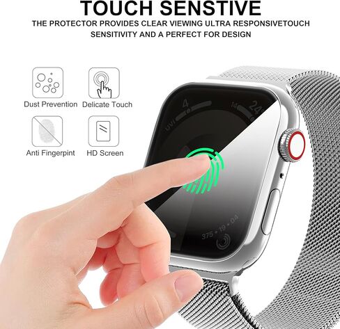 Suoman 6+2 Pack for Apple Watch Series 9/8/7 41mm Screen Protector, [ Flexible TPU ] Privacy Screen Protective+HD Screen Protective for iWatch Series 9/8/7 41mm [Not Glass] in Saudi Arabia