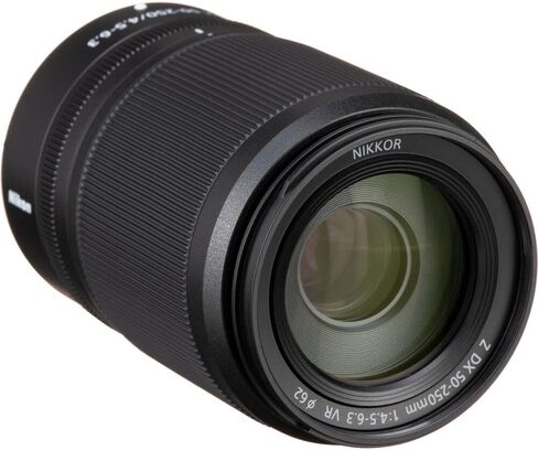 عدسة تكبير تليفوتوغرافي من Nikon NIKKOR Z DX مقاس 50-250 مم f/4.5-6.3 VR لكاميرات Nikon Z Series عديمة المرآة (20085) + بطاقة ذاكرة سعة 64 جيجابايت + مجموعة مرشح + حقيبة ظهر + قارئ بطاقات + برنامج Corel للصور + المزيد in Saudi Arabia
