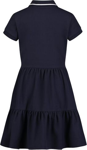 Tommy Hilfiger Girls' Short Sleeve Polo Dress, Navy Blazer/Tiered, 12-14 in Saudi Arabia