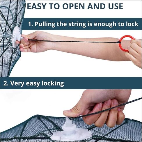 مظلة شبكة صيد وشبكة إسقاط لمجموعة صيد الرصيف - شبكات قابلة للطي لحزمة السلطعون - مصائد أسماك البلمة المحمولة القابلة للطي لأسماك الطعم - مصائد الأسماك لصيد الأسماك في مصيدة جراد البحر in Kuwait