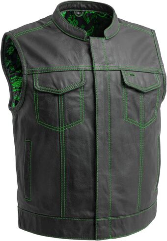 First Mfg Co - The Club Cut - Men's Motorcycle Biker Riding Leather Vest in Kuwait