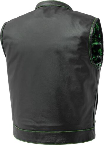 First Mfg Co - The Club Cut - Men's Motorcycle Biker Riding Leather Vest in Kuwait