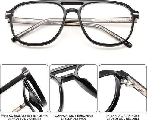 نظارات Pro Acme لحجب الضوء الأزرق - نظارات مربعة كبيرة الحجم بإطار 70s للنساء والرجال ونظارات الكمبيوتر in Kuwait