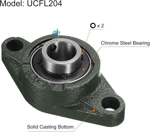 Uxcell 2 قطعة UCFL209 وسادة كتلة محامل 45 مللي متر تتحمل محاذاة ذاتية ، قاعدة حديد الزهر الصلبة مثبتة على محامل فولاذية كروم in Kuwait