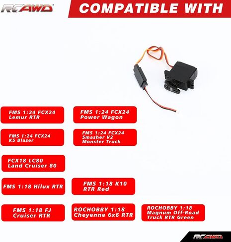 RCAWD FCX24 Steering Servo 21T for FMS 1/24 FCX24 1/18 FCX18 LC80 Series Upgrade Parts in Saudi Arabia