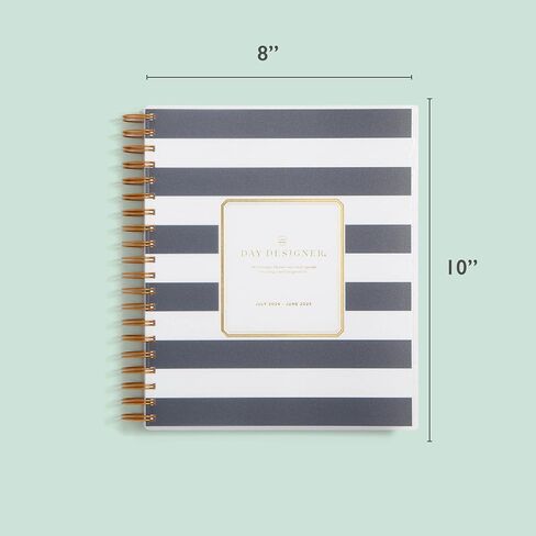 Blue Sky Day Designer for 2024-2025 Academic Year Daily and Monthly Planner, 8' x 10', Frosted Cover, Wirebound, Black Stripe (137885-A25) in Saudi Arabia