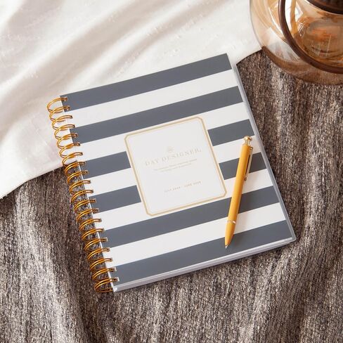 Blue Sky Day Designer for 2024-2025 Academic Year Daily and Monthly Planner, 8' x 10', Frosted Cover, Wirebound, Black Stripe (137885-A25) in Saudi Arabia