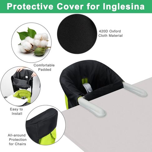 غطاء لكرسي الطاولة السريع Inglesina - إكسسوار كرسي مرتفع مريح ومتعدد الاستخدامات، ملحقات كرسي الطاولة السريعة تمنع انسكابات الطعام ورذاذه، يمكن غسله في الغسالة (الكرسي العالي غير متضمن) in Kuwait