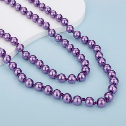Long Pearl Necklace Faux Pearl Strand Layered Necklace 1920s Gatsby Costume Jewelry Vintage Multi Strands Pink Pearl Necklace for Party in Saudi Arabia