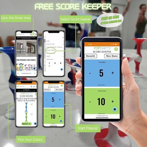 مجموعة ألعاب Popdarts PRO Pack (Rizzle) - لعبة رمي أكواب الشفط في الأماكن المغلقة أو الهواء الطلق - منافسة مع POP in Kuwait