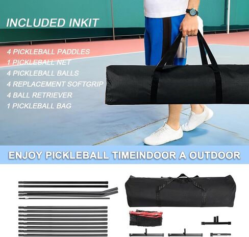 Pickleball Paddle Set of 4, Pickleball Set with Net, Pickleball Set with Net and Paddles, Pickleball Set 4, Pickleball Paddles, Balls & Carry Bag in Saudi Arabia