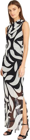 Donna Morgan Women's Plus Size Side Pleat Maxi Dress with Gathered Neck and Asymmetric Shoulders, Party Event Guest of in Saudi Arabia
