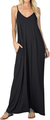 levaca Women's Casual Summer Beach Maxi Dress with Pocket in Saudi Arabia