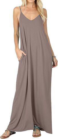 levaca Women's Casual Summer Beach Maxi Dress with Pocket in Saudi Arabia