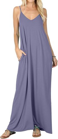 levaca Women's Casual Summer Beach Maxi Dress with Pocket in Saudi Arabia