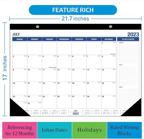 2023-2024 Desk Calendar, 18 Month Desk Calendar/Wall Calendar Combo, 22" x 17", July 2023-December 2024, With Orner Protector. in Kuwait