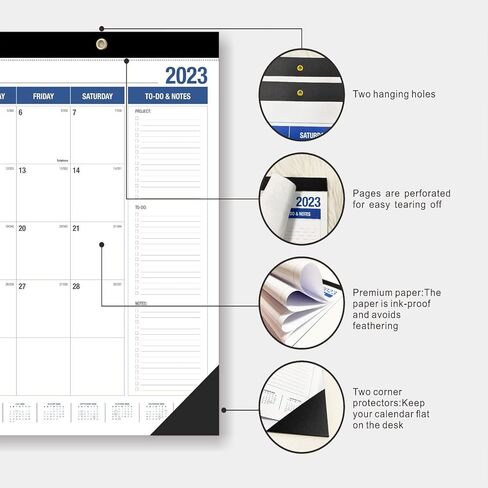 2023-2024 Desk Calendar, 18 Month Desk Calendar/Wall Calendar Combo, 22" x 17", July 2023-December 2024, With Orner Protector. in Kuwait