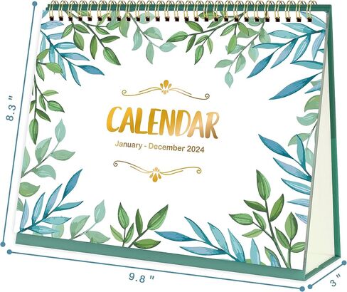 2024 Desk Calendar - Standing Flip 2024 Desktop Calendar, 9.8" x 8.3", Jan. - Dec. 2024, Memo Pages + Twin-Wire Binding + Large Unruled Blocks with Julian Date, Desk Calendar in Saudi Arabia