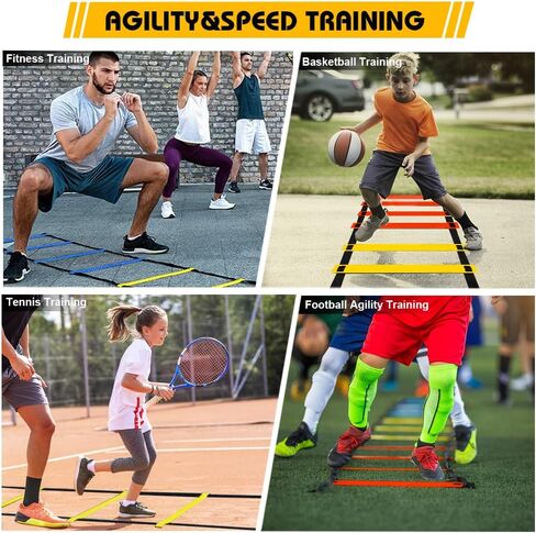 Football Speed Agility Training Set Agility Ladder and Resistance Parachute Football Training Equipment Footwork Drills for Kids and Adults in Kuwait