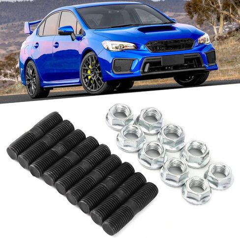 9Pcs M10 x 1.25 Turbo Stud Lock Nut 40mm 1.57in Corrosionproof Car Vehicle Accessory in Saudi Arabia