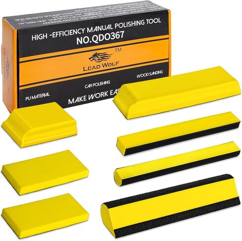 كتل صنفرة من كيتوفا لجسم السيارة، مكعبات صنفرة للسيارات، 7 قطع من كتلة صنفرة الجسم التلقائي - تحل محل كتلة الصنفرة 3M، مجموعة قوالب الصنفرة اليدوية، للأعمال الخشبية، جسم السيارة، تلميع الحرف اليدوية in Kuwait