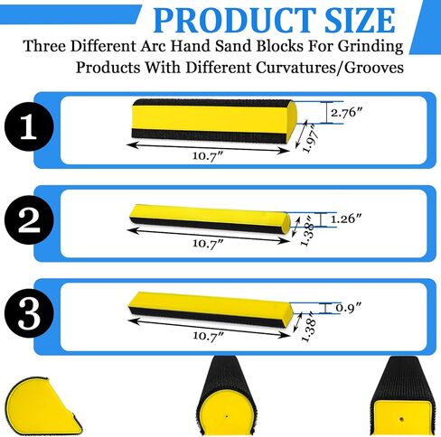 كتل صنفرة من كيتوفا لجسم السيارة، مكعبات صنفرة للسيارات، 7 قطع من كتلة صنفرة الجسم التلقائي - تحل محل كتلة الصنفرة 3M، مجموعة قوالب الصنفرة اليدوية، للأعمال الخشبية، جسم السيارة، تلميع الحرف اليدوية in Kuwait