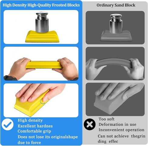 كتل صنفرة من كيتوفا لجسم السيارة، مكعبات صنفرة للسيارات، 7 قطع من كتلة صنفرة الجسم التلقائي - تحل محل كتلة الصنفرة 3M، مجموعة قوالب الصنفرة اليدوية، للأعمال الخشبية، جسم السيارة، تلميع الحرف اليدوية in Kuwait