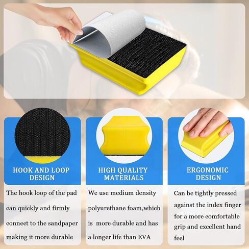 كتل صنفرة من كيتوفا لجسم السيارة، مكعبات صنفرة للسيارات، 7 قطع من كتلة صنفرة الجسم التلقائي - تحل محل كتلة الصنفرة 3M، مجموعة قوالب الصنفرة اليدوية، للأعمال الخشبية، جسم السيارة، تلميع الحرف اليدوية in Kuwait