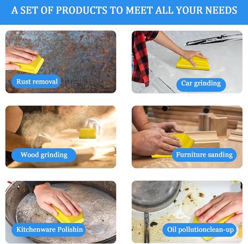 كتل صنفرة من كيتوفا لجسم السيارة، مكعبات صنفرة للسيارات، 7 قطع من كتلة صنفرة الجسم التلقائي - تحل محل كتلة الصنفرة 3M، مجموعة قوالب الصنفرة اليدوية، للأعمال الخشبية، جسم السيارة، تلميع الحرف اليدوية in Kuwait