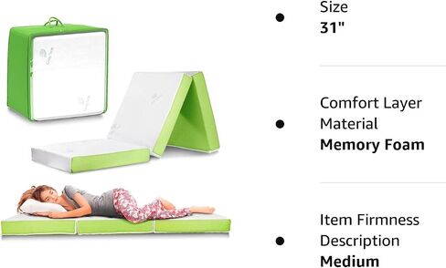 Cushy Form Floor Mattress - Foldable 4 Inch Foam Camping Bed w/Case for Adults & Kids - Folding Portable Bed for Travel, Van, Guest - Fold Up Pad - College Dorm Room Essentials for Girls and Guys in Saudi Arabia