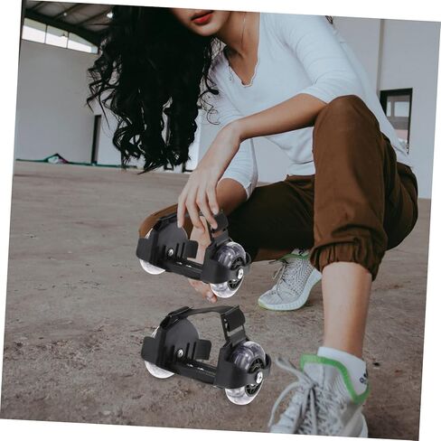 زوج واحد من أحذية التزلج على الجليد بعجلات دوارة متوهجة أحذية تزلج للأطفال بعجلتين وعجلات كعب متوهجة وعجلات مع عجلات أحذية دوارة للأطفال من مادة PVC in Kuwait