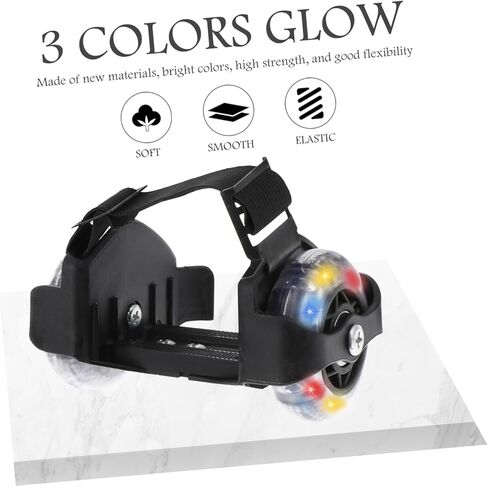 زوج واحد من أحذية التزلج على الجليد بعجلات دوارة متوهجة أحذية تزلج للأطفال بعجلتين وعجلات كعب متوهجة وعجلات مع عجلات أحذية دوارة للأطفال من مادة PVC in Kuwait