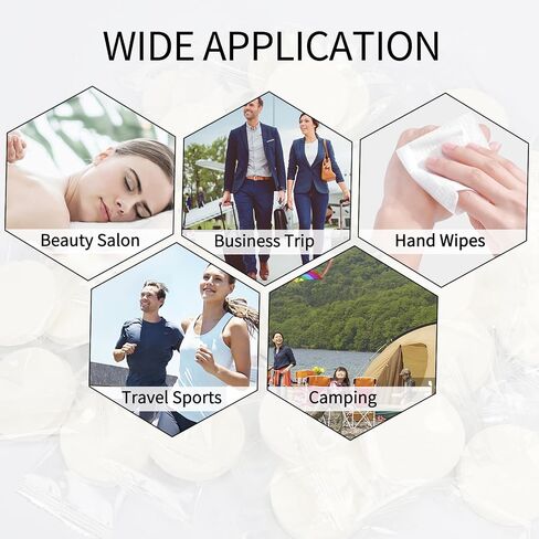 Disposable Compressed Face Towel - 2 Pack 40 PCS - Mini Portable Compressed Towels - Compressed Coin Tissue Towel Tablets for Travel/Hotel/Camping/Outdoor/Salon in Saudi Arabia