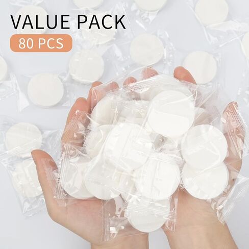 منشفة وجه مضغوطة للاستعمال مرة واحدة - عبوتان 40 قطعة - مناشف مضغوطة صغيرة محمولة - أقراص مناديل مضغوطة للعملات المعدنية للسفر/الفندق/التخييم/الخارج/الصالون in Kuwait