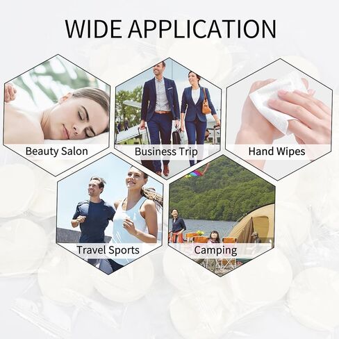 منشفة وجه مضغوطة للاستعمال مرة واحدة - عبوتان 40 قطعة - مناشف مضغوطة صغيرة محمولة - أقراص مناديل مضغوطة للعملات المعدنية للسفر/الفندق/التخييم/الخارج/الصالون in Kuwait