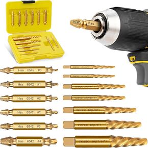 Topec Bolt Extractor Kit, 29 Piece Screw Extractor and Left Hand Drill Bit Set, Easy Out Stripped Lug Nut Remover Socket for Stripped, Damaged, Rounded-Off, Rusted Bolts, Nuts & Screws in Kuwait