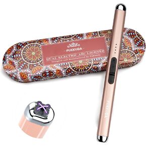 ولاعة شمعة كهربائية ولاعات قوس بلازما مقاومة للرياح وعديمة اللهب مع بطارية قابلة لإعادة الشحن USB ومفتاح أمان مزدوج (أسود سبج) in Kuwait