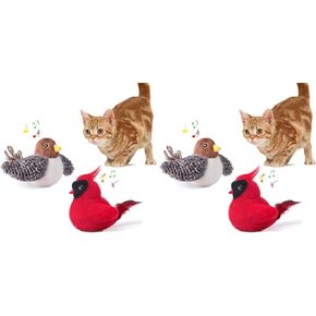 Potaroma Cat Toys Chirping Birds 2 Pcs with Catnip SilverVine, Interactive Cat Kicker, Lifelike Birdie Tweets, Indoor Kitty Kitten Exercise Toys 4.0" in Kuwait